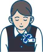 お辞儀をしている銀行職員